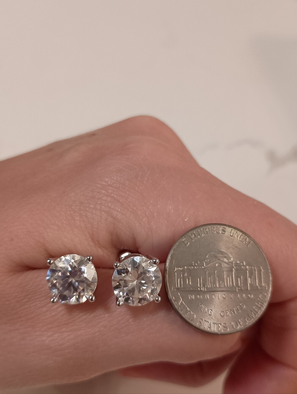 Huge 6CT Moissanite Prong Studs Earrings Real 925 Silver 18k G/P GRA Certificate